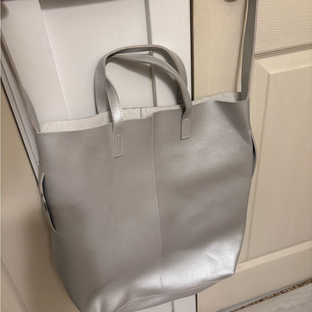 Chic Silver Tote Bag